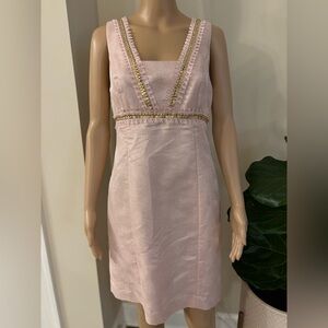 Lilly Pulitzer Blush Pink Midi Dress with Gold Accents